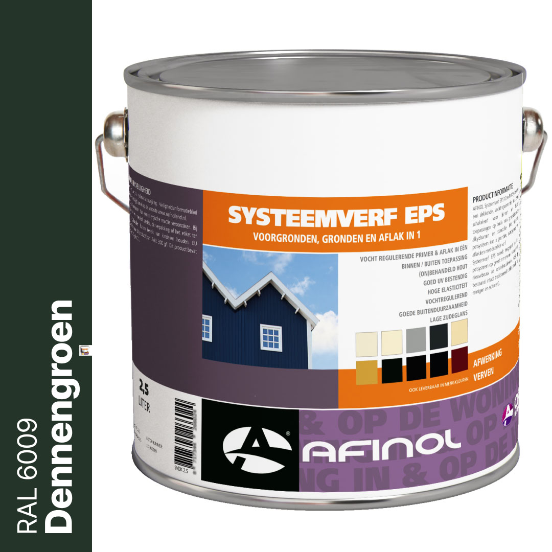 Afinol Systeemverf-Schakelverf Dennengroen (RAL 6009) 2,5 liter