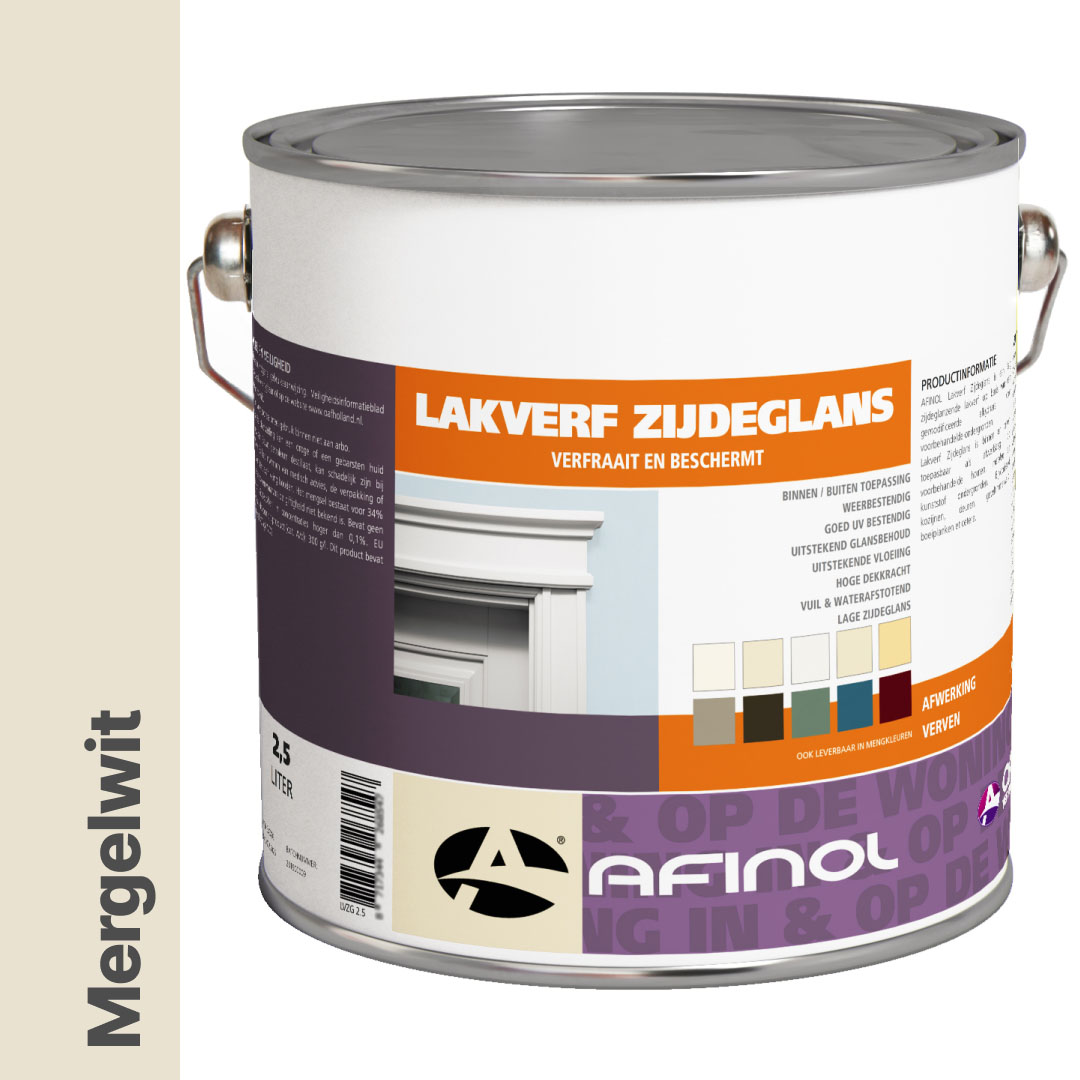 Afinol Zijdeglans Lakverf Mergelwit (G0.05.85) 2,5 liter