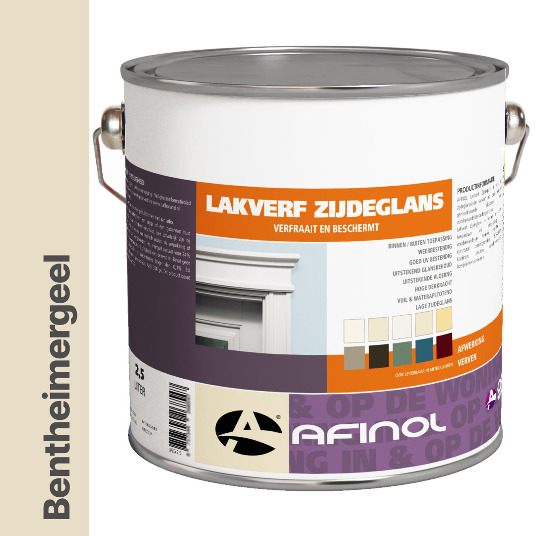 Afinol Zijdeglans Lakverf Bentheimergeel (G0.08.84) 2,5 liter