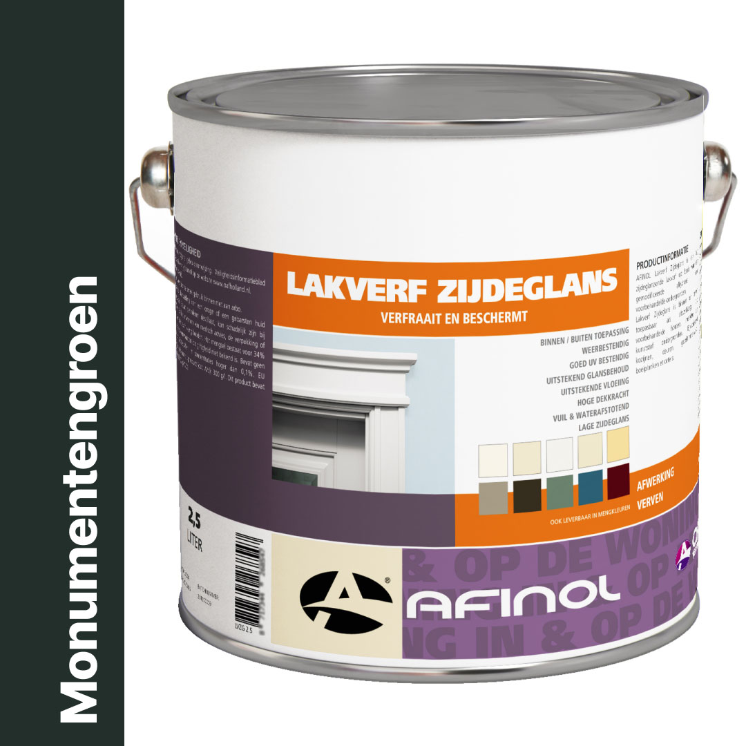 Afinol Zijdeglans Lakverf Monumentengroen (N0.15.10) 2,5 liter