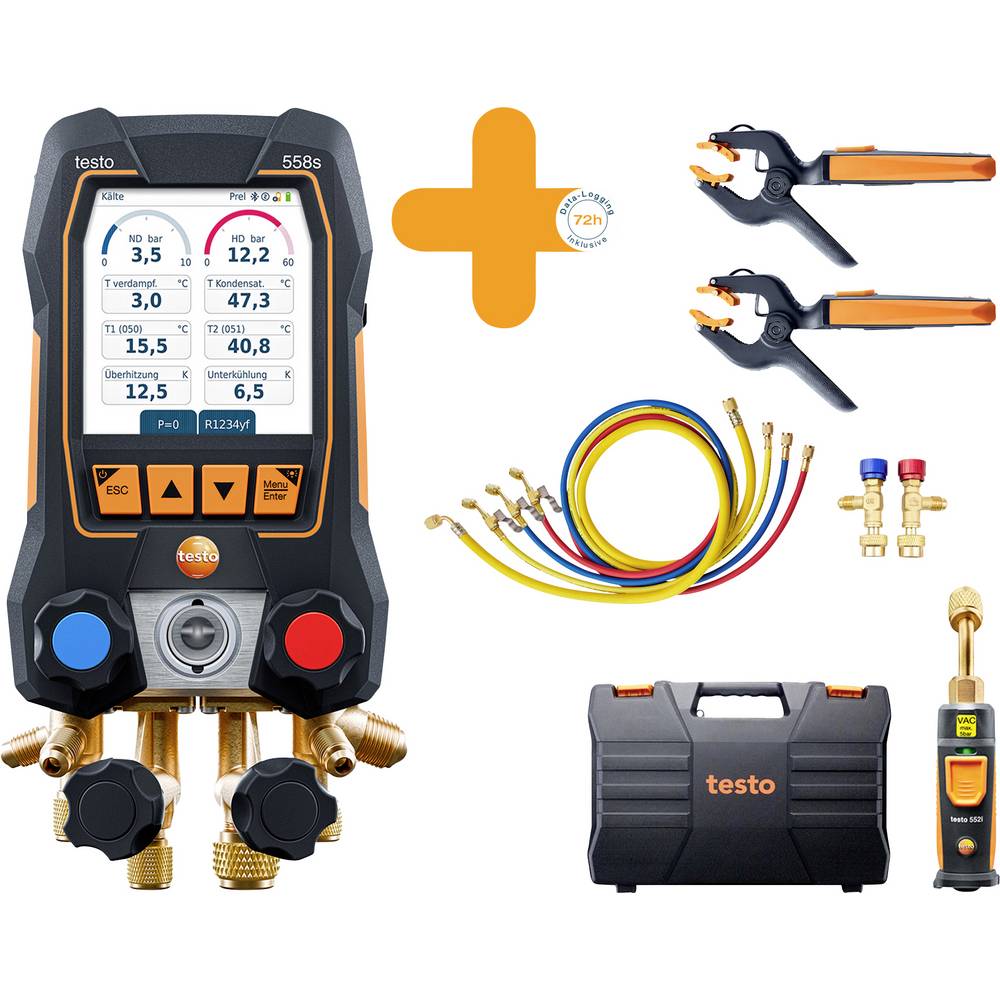 Testo 0564 3558 Smart vacuümset Druk, Temperatuur Met vulslangset