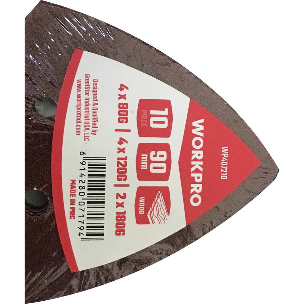 WorkPro WP407210 Schuurpapier (l x b) 90 mm x 90 mm 10 stuk(s)