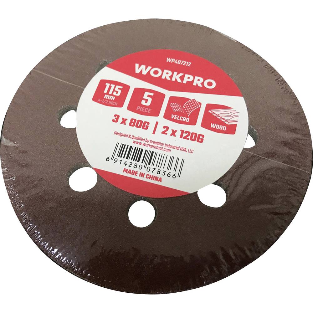 WorkPro WP407212 Schuurschijf Diameter 115 mm 5 stuk(s)