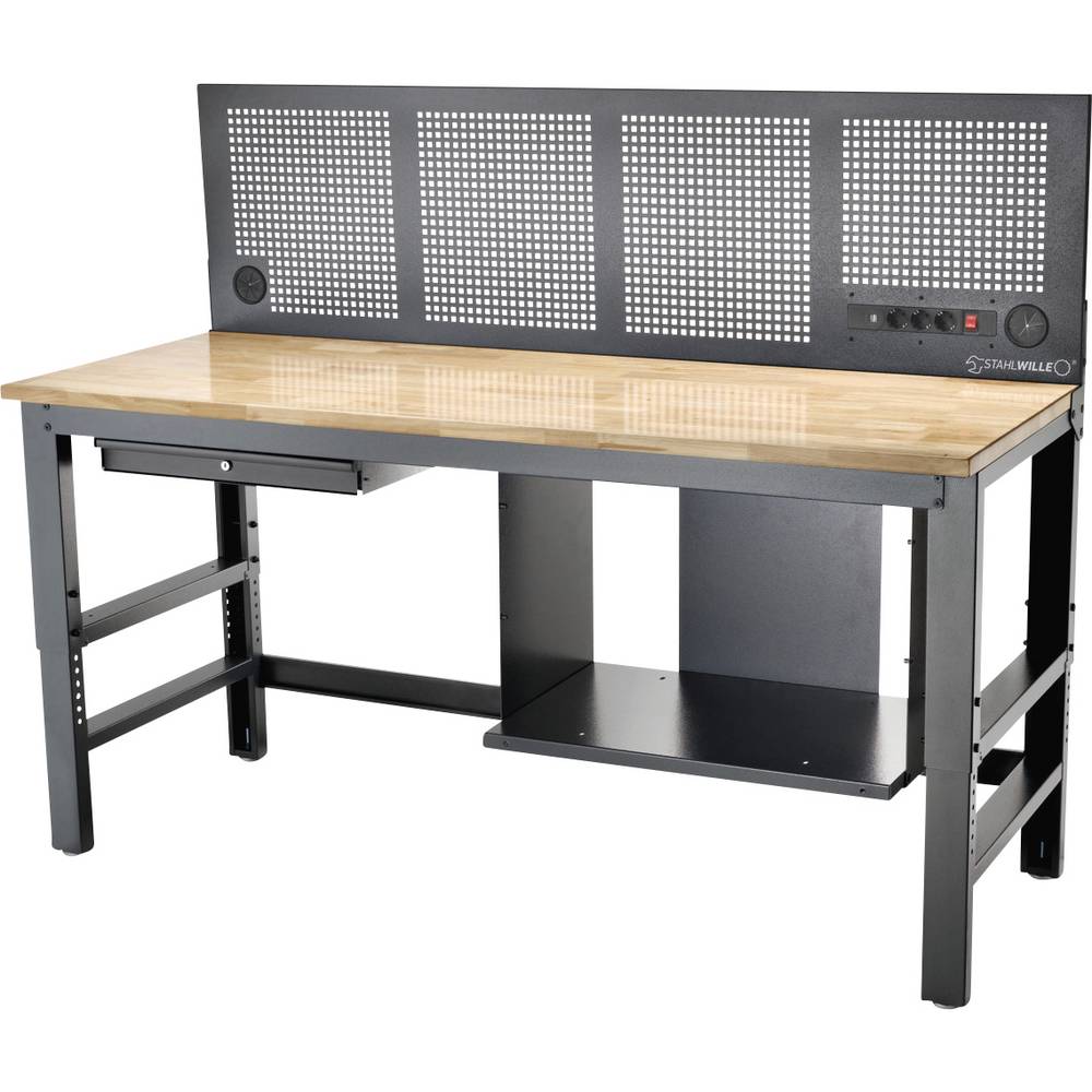 Stahlwille 85010630 In hoogte verstelbare werkbank met geperforeerde achterwand + lade Werkplaats (b x d) 2000 mm x 725 mm