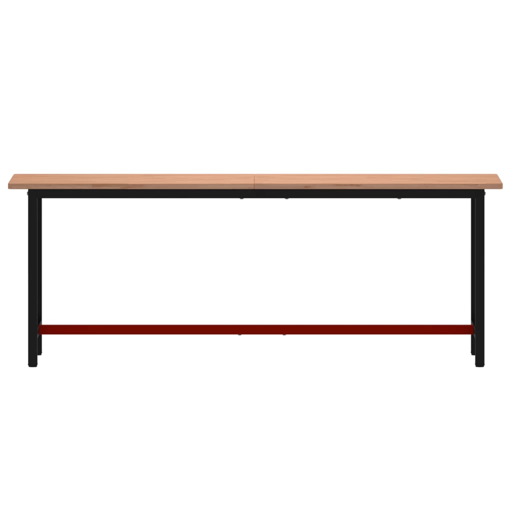 vidaXL Werkbank 220x55x81,5 cm massief beukenhout en metaal