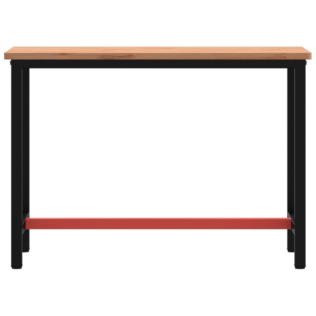 vidaXL Werkbank 115x55x81,5 cm massief beukenhout en metaal