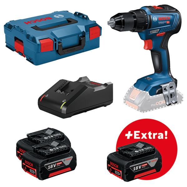 Bosch GSR 18V-55 Schroefboormachine Set In L-Boxx - 18V Li-Ion Accu (3x 5,0Ah) - Koolborstelloos - 55Nm