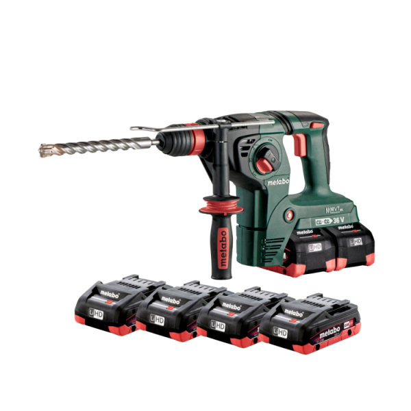 Metabo KHA 36-18 LTX 32 36V (2x 18V) LiHD Accu SDS-plus Combihamer Set (4x 8.0Ah Accu) In x - 3,1J