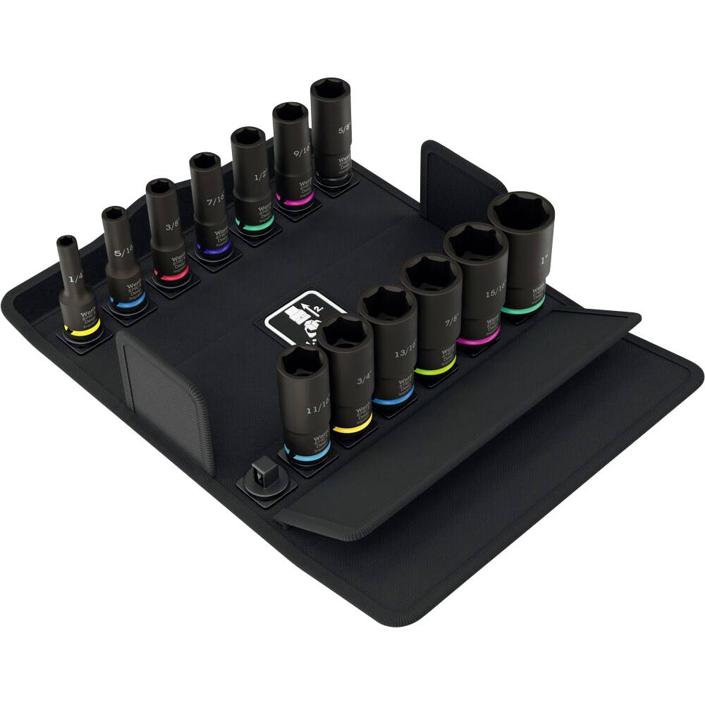 Wera 8790 B Impaktor Deep Imperial Set 1 05005581001 Dop (zeskant) Dopsleutelinzetstuk 1/4, 5/16, 3/8, 7/16, 1/2, 9/16, 11/16, 3/4, 13/16, 7/8, 15/16, 1