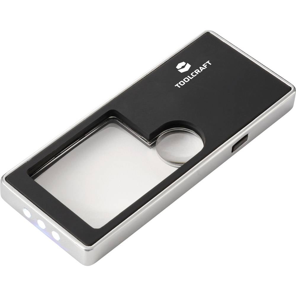 TOOLCRAFT TO-10283190 Vergrootglas Met LED-verlichting Vergrotingsfactor: 3 x, 10 x Lensgrootte: (Ø) 15 mm Zwart