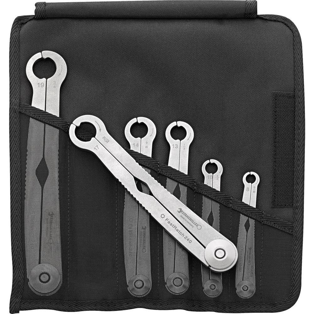 Stahlwille 96411006 240/6 Enkelvoudige ringsleutelset met ratel 6-delig Sleutelbreedte (metrisch) 8 - 19 mm