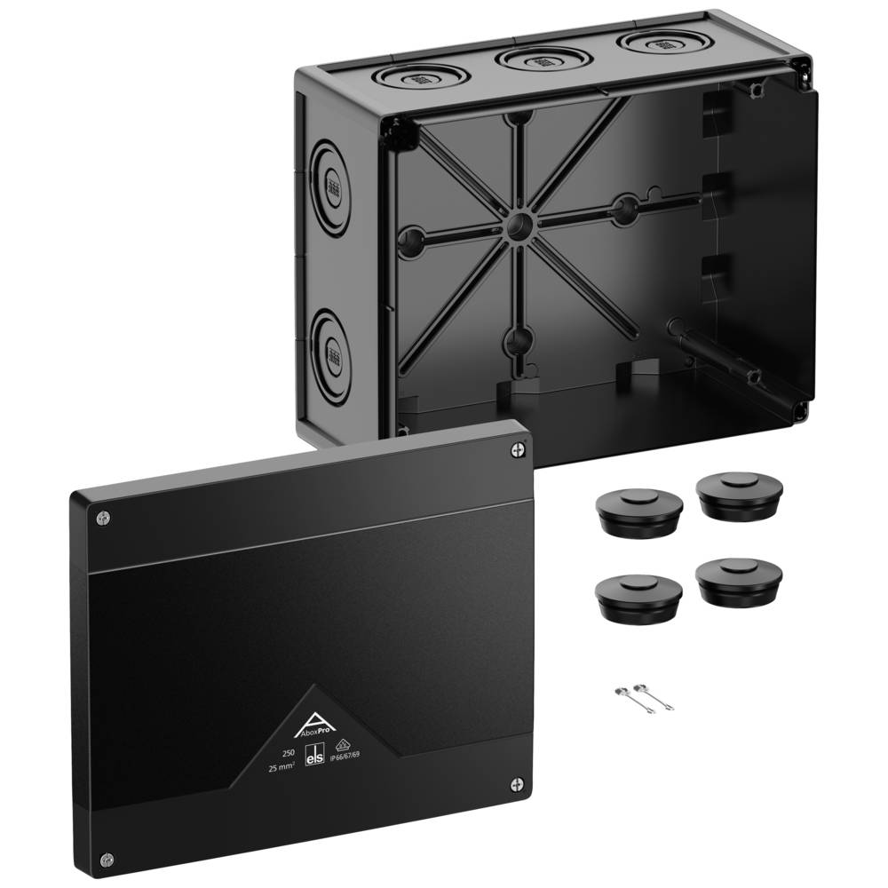 Spelsberg Abox Pro 250-L/sw Aftakkast (l x b x h) 202 x 252 x 120 mm Zwart IP66, IP67, IP69 1 stuk(s)