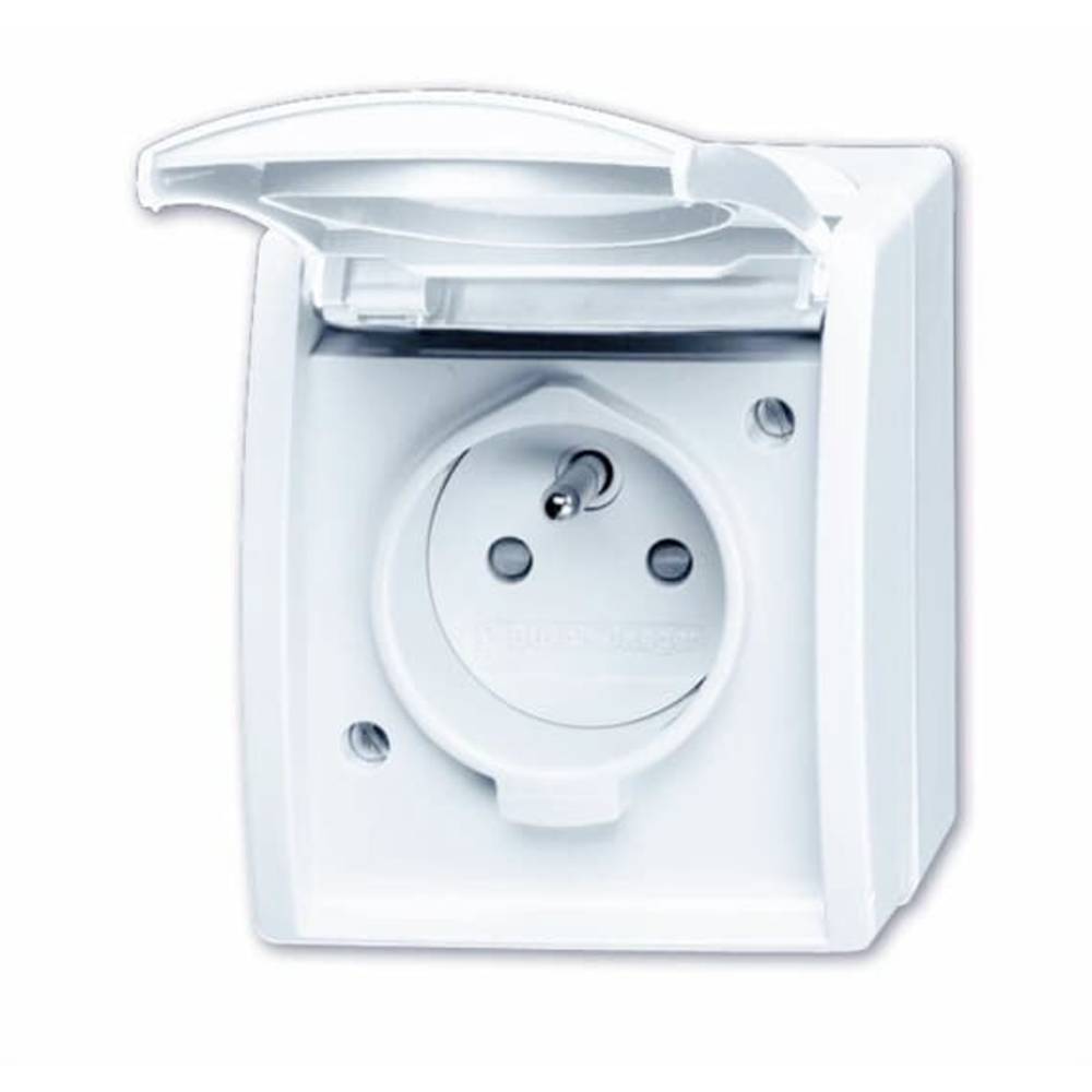 ABB 2CKA002017A0842 Geaard stopcontact IP44 Wit, Zuiver wit (RAL 9010)