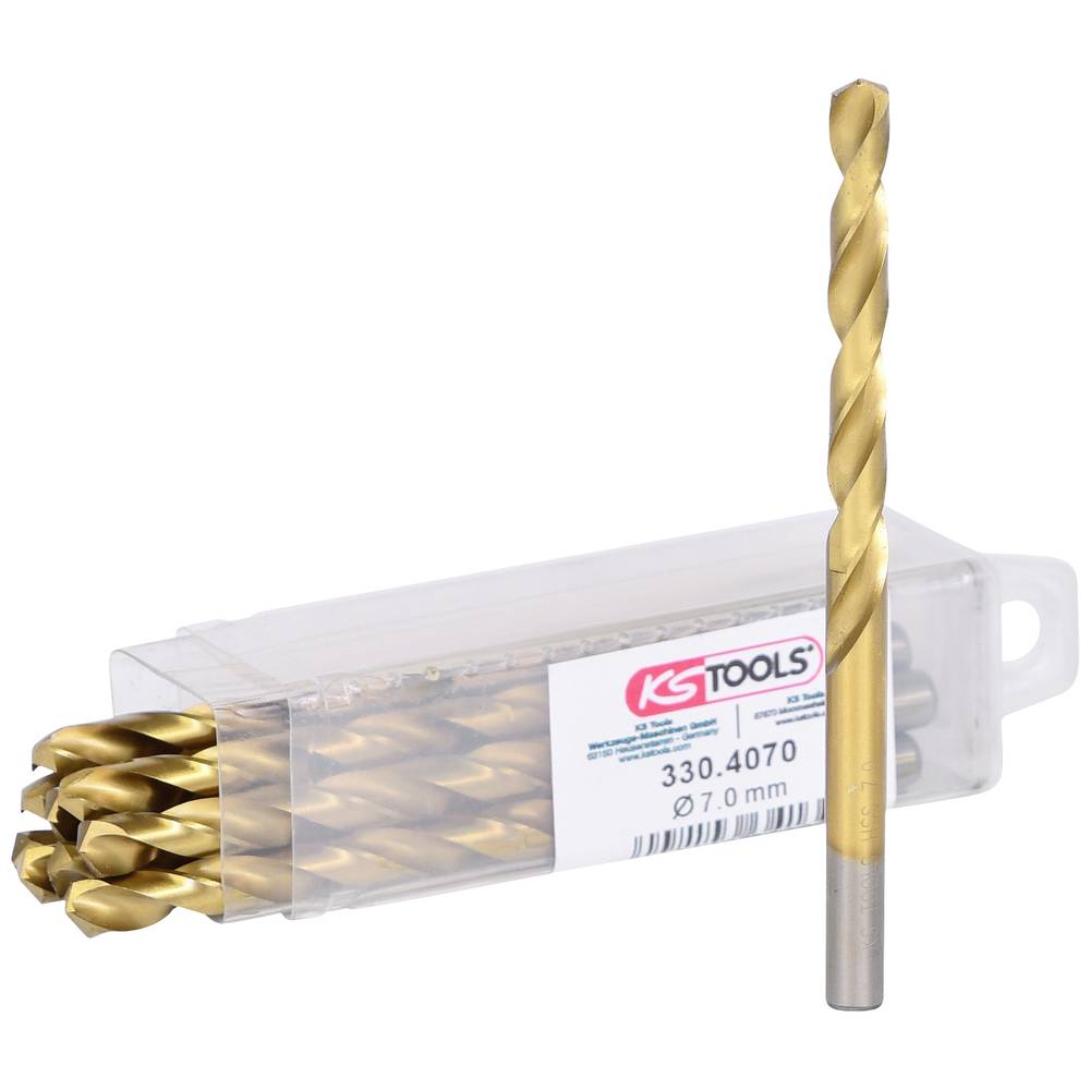 KS Tools 3304070 HSS TiN-punt Metaal-spiraalboorset 7 mm 10 stuk(s)