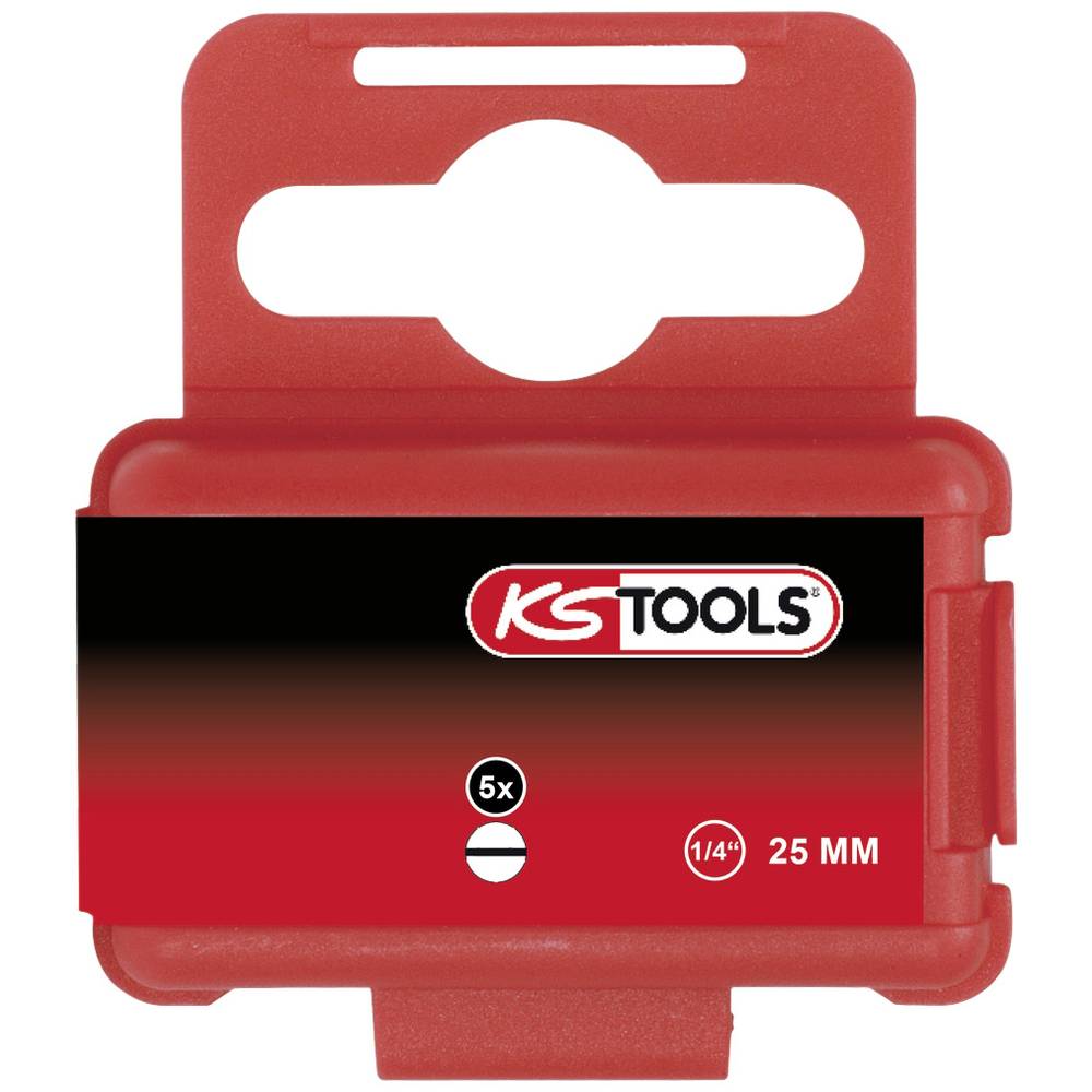 KS Tools 918.3316 Gleuf-bit 5 mm S2-staal Vernikkeld C 6.3 5 stuk(s)