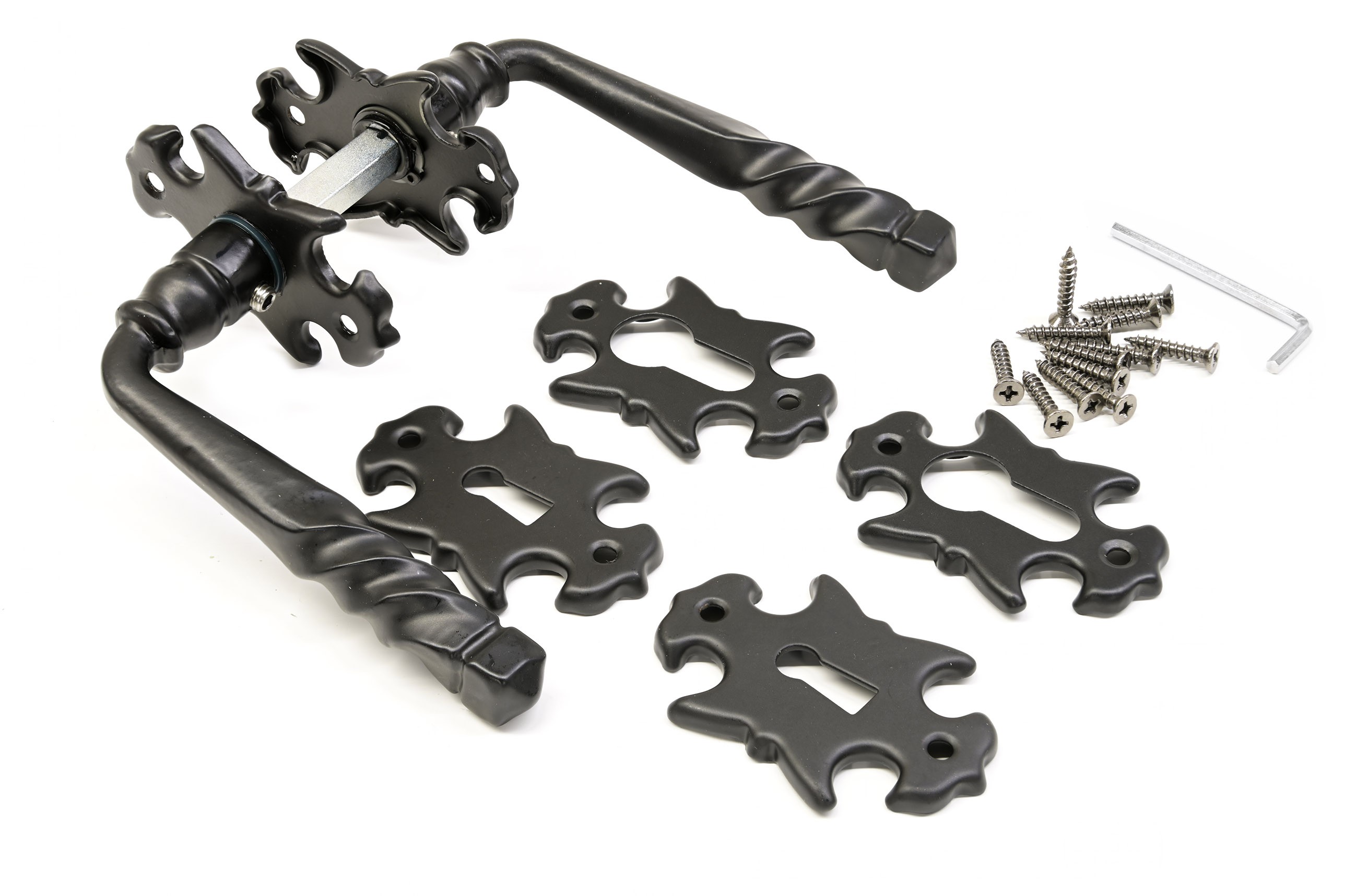 Houtdirect Deurkruk rustiek zwart met rozet