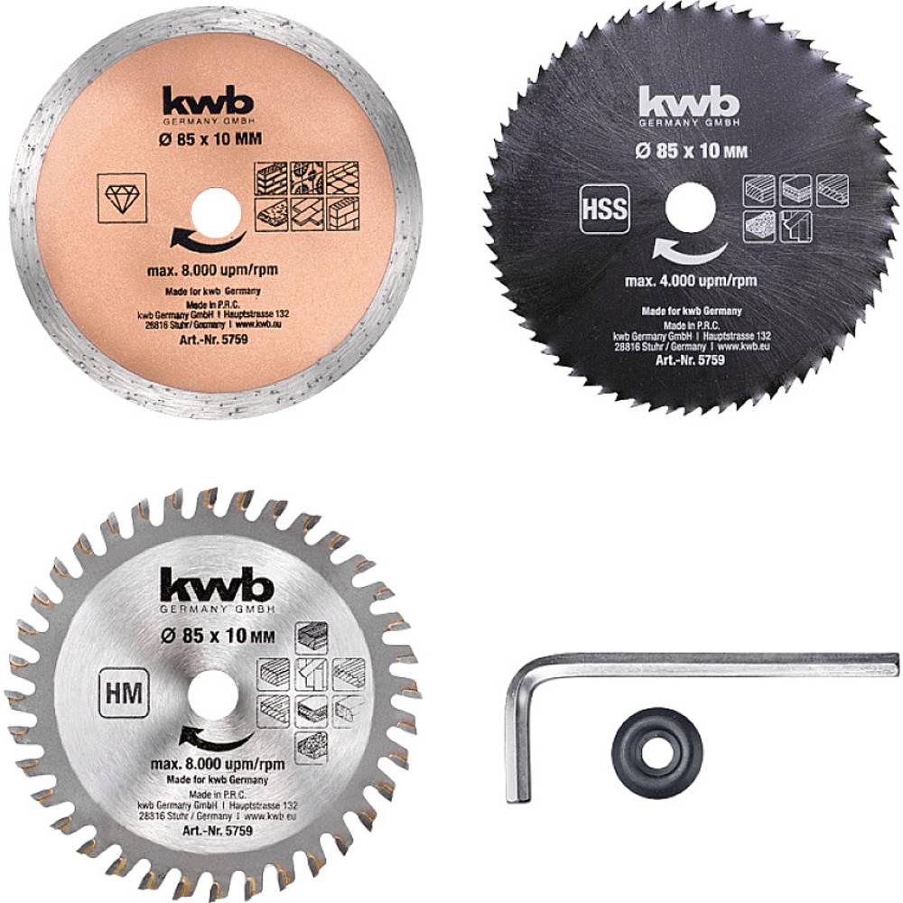 Kwb 575905 Cirkelzaagbladset 5 stuk(s)