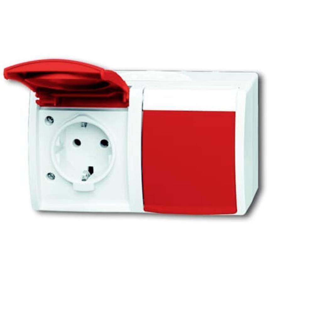 ABB 2CKA002084A0713 Geaard stopcontact IP44 Robijn-rood, Rood