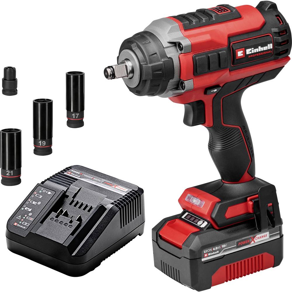 Einhell Professional IMPAXXO 18/450 4510074 Accu-slagmoersleutel 450 Nm 18 V Aantal meegeleverde accus: 1 4 Ah Li-ion Brushless, Incl. accu, Incl. lader