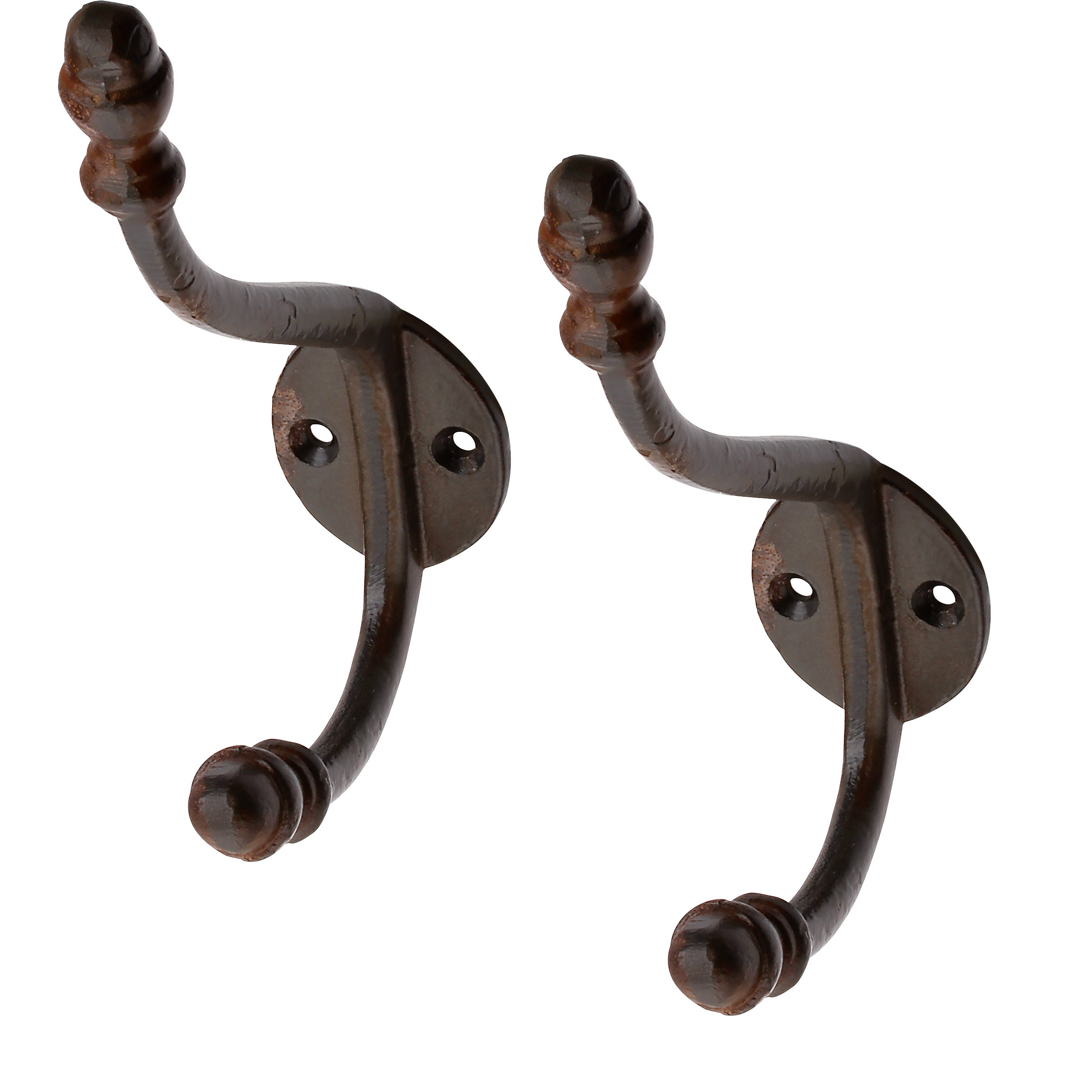 Merkloos Luxe kapstokhaken / jashaken / kapstokhaakjes - 5x - retro - bruin - aluminium - 15 x 3,5 cm -