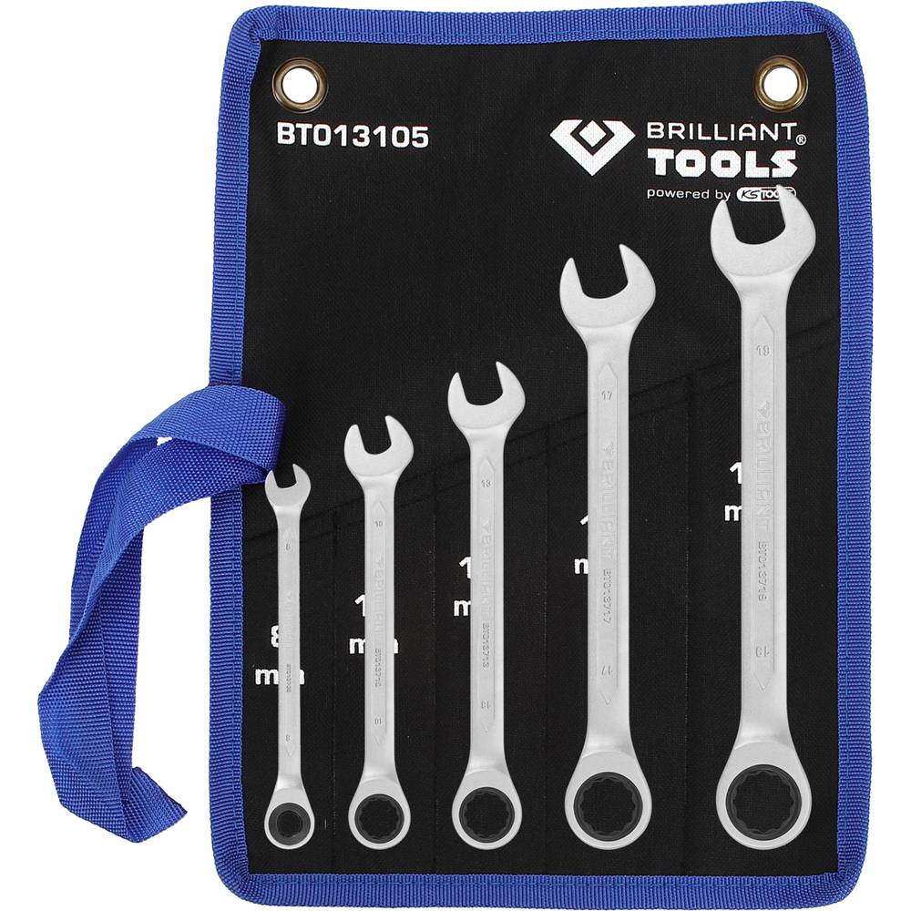 Brilliant Tools BT013105 BT013105 Ringsleutel met ratelset Sleutelbreedte (metrisch) 8 - 53 mm