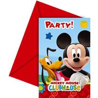 Procos Einladungskarten mit Umschlägen Playful Mickey, 6 Stück