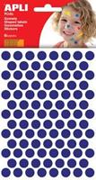 Apli Kids stickers, cirkel diameter 10,5 mm, blister met 528 stuks, blauw