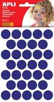 Apli Kids stickers, cirkel diameter 20 mm, blister met 180 stuks, blauw