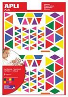 Apli Kids verwijderbare stickers, driehoek, blister met 720 stuks in geassorteerde kleuren en groottes