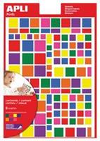 Apli Kids verwijderbare stickers, vierkant, blister met 756 stuks in geassorteerde kleuren en groottes