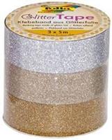 folia Deko-Klebeband , Glitter Tape, , silber/hellgold/gold