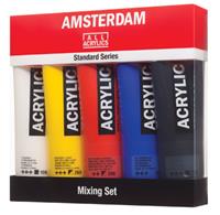 Talens Amsterdam acrylverf tube van 120 ml, doos met 5 tubes in niet-primaire kleuren