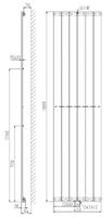 Plieger Cavallino Retto designradiator verticaal enkel middenaansluiting 1800x450 mm 910 W, wit