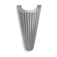 Vasco Carre Halfrond CR O designradiator halfrond verticaal 350x2000mm 1676W aluminium grijs (M302) 111400350200000180302-0000