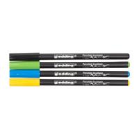 porseleinstiften - set van 4 - zwart/geel/blauw/groen