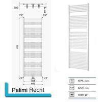 Boss&wessing Designradiator  Palimi Recht 1775 x 600 mm (13 kleuren)