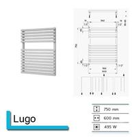 Boss&wessing Handdoekradiator  Lago 750 x 600 mm (13 kleuren)