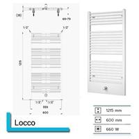 Boss&wessing Designradiator  Locco 1215 x 600 mm (13 kleuren)