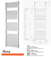 Boss&wessing Badkamerradiator  Ifona 1770 x 600 mm