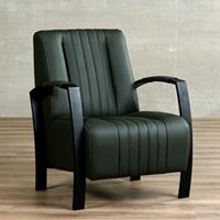 Gijs Meubels Leren fauteuil glamour, groen leer, groene stoel