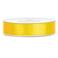 Satijn sierlint geel 12 mm