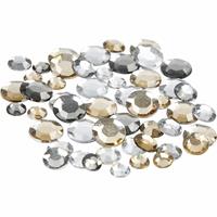 Bellatio Ronde strass steentjes zilver mix 360 stuks
