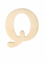 Rayher hobby materialen Houten letter Q 4 cm