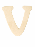 Houten letter V 4 cm