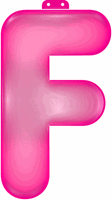 Opblaas letter F roze