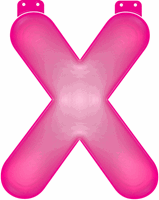 Opblaas letter X roze