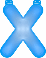 Opblaas letter X blauw
