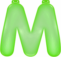 Opblaas letter M groen