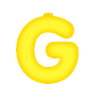 Opblaas letter G geel