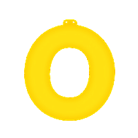 Opblaas letter O geel